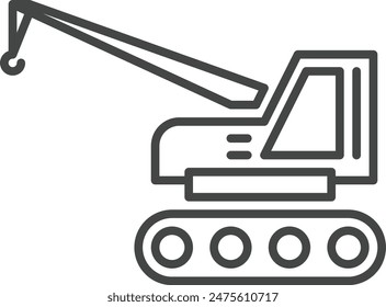 crawler crane construction vehicles icon in outline style