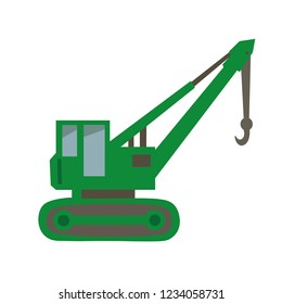 Crawler crane flat style isolated on white background