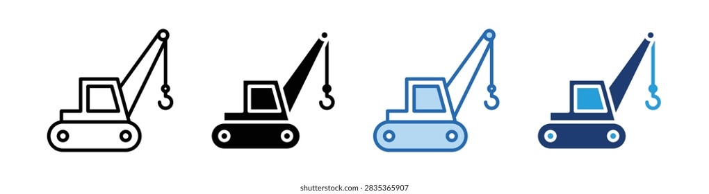 Crawler Crane  Icon Collection With Multiple Styles