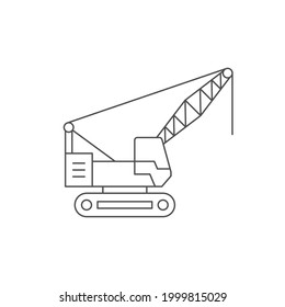 Icono de contorno de la línea de grúa del Rastreador