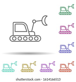 Crawler crane in multi color style icon. Simple thin line, outline vector of consruction machinery icons for ui and ux, website or mobile application