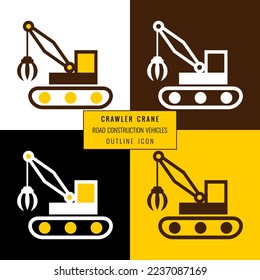 Icono de contorno de grúa de gabarra en cuatro opciones de color