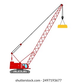 crawler crane vector simple,with weight pounder for dynamic compation,construction