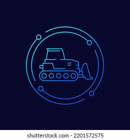 Crawler Dozer Icon, Linear Design