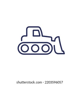 Crawler Dozer Icon, Simple Line Vector