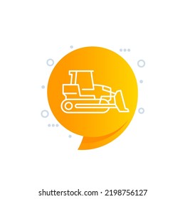 Crawler dozer line icon for web