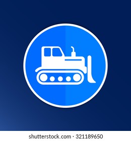 Crawler Dozer tractor icon vector button logo symbol concept.
