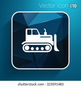 Crawler Dozer tractor icon vector button logo symbol concept.