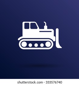 Crawler Dozer tractor icon vector button logo symbol concept.