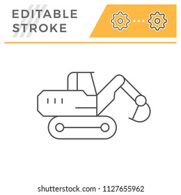 Icono de la línea de excavadora del rastreador