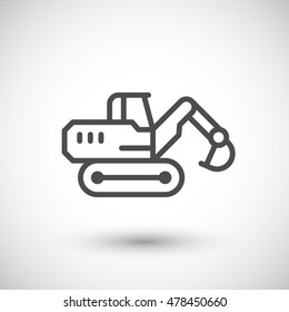 Crawler Excavator Line Icon