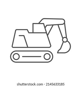 Crawler excavator line outline icon