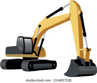 crawler excavator vector illustration isolated