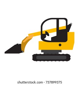 Crawler loader vehicle icon isolated on white background, Vector illustration