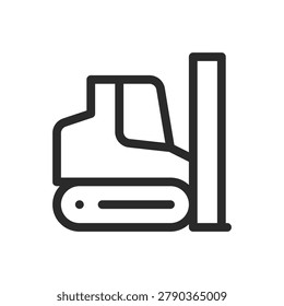 Crawler Pile Driver line icon, Pile Driving Equipment vector symbol with editable stroke
