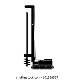 Crawler Piling Rig Vector