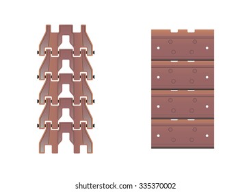 Crawler tracks. Vector illustration. EPS 10