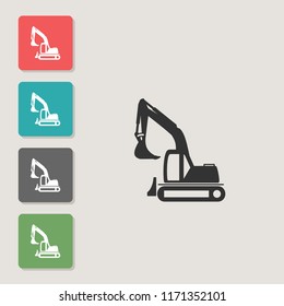 Crawler tractor, excavator - vector icon. Symbol for web, infographics, print design and mobile UX/UI kit. Vector illustration, EPS10.