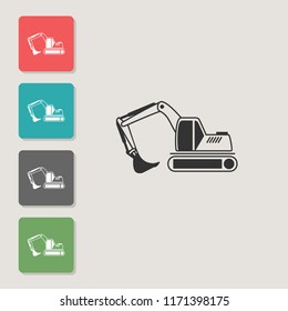 Crawler tractor, excavator - vector icon. Symbol for web, infographics, print design and mobile UX/UI kit. Vector illustration, EPS10.