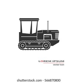Crawler tractor icon isolated on background. Vector illustration. 