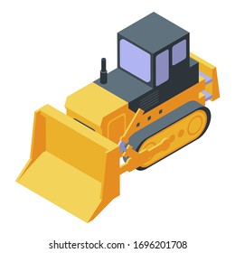 Crawler tractor icon. Isometric of crawler tractor vector icon for web design isolated on white background