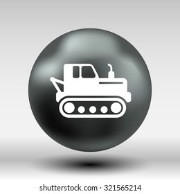 crawler tractor icon vector button logo symbol concept.