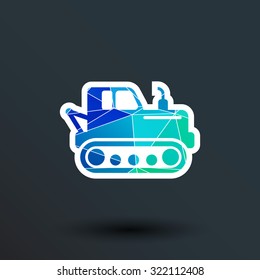 crawler tractor icon vector button logo symbol concept.