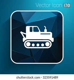 crawler tractor icon vector button logo symbol concept.