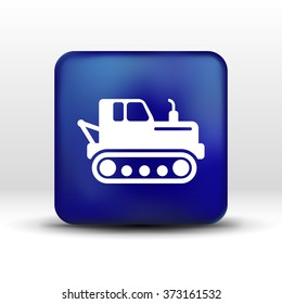 crawler tractor icon vector button logo symbol concept.