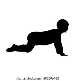 Crawling baby icon .