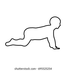 Crawling baby icon .