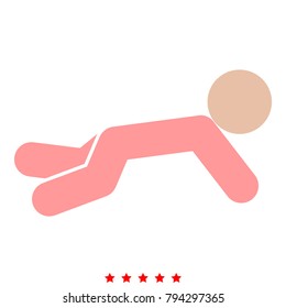 Crawling baby icon .
