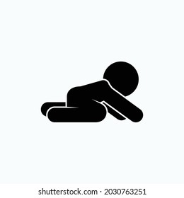 Crawling Baby Icon. Childhood Activity Symbol  - Vector.