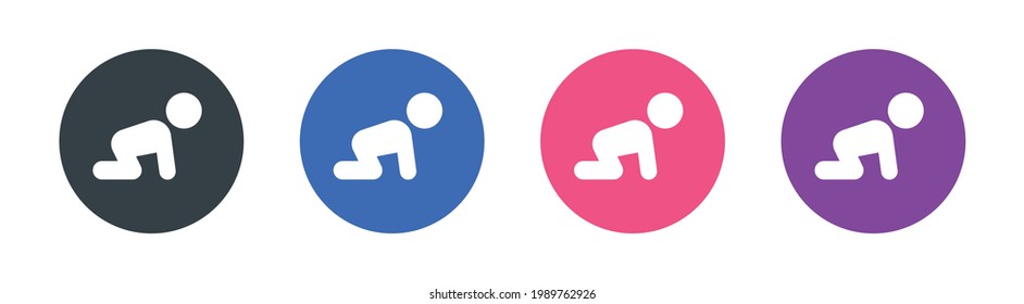 Crawling baby icon sign in color design.Vector illustration