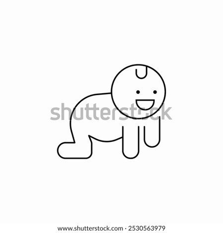crawling baby icon sign vector