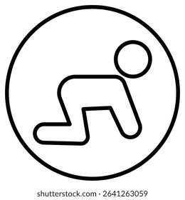Crawling baby icon simple flat icon vector symbol