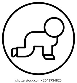 Crawling baby icon Thin line vector design