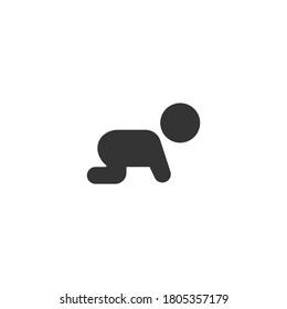 Crawling baby vector, icon on a white background