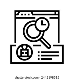 crawling budget seo line icon vector. crawling budget seo sign. isolated contour symbol black illustration