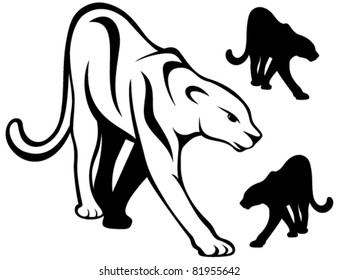 crawling panther vector illustration
