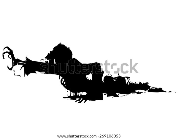Crawling Rotten Zombie Stock Vector (Royalty Free) 269106053