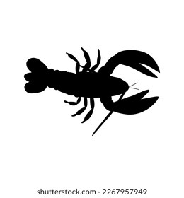 Crayfish Character sea animal on deep background. Wild life illustration. Underwear world. Vector illustration.