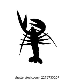 Crayfish Character sea animal on deep background. Wild life illustration. Underwear world. Vector illustration.