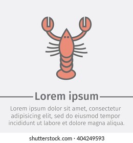 crayfish, crustaceans, lobster, crawfish line icon