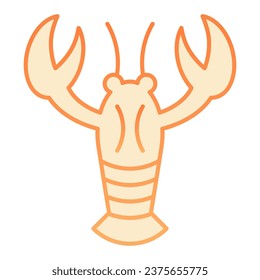Krebse-Flachsymbol. Kreuz-orangefarbene Symbole im trendigen, flachen Stil. Lobster Farbverlauf-Design, entwickelt für Web und App. EPS10