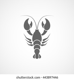 Crayfish Flat Icon On White Background