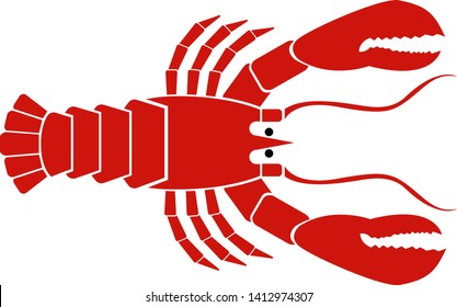 Crayfish geometric illustration isolated on background