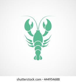 Crayfish Green Flat Icon On White Background