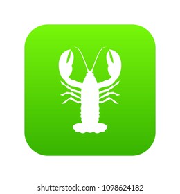 Crayfish icon digital green for any design isolated on white vector illustration