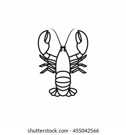 Crayfish icon in outline style isolated vector illustration